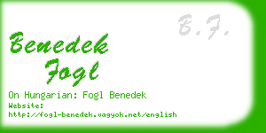 benedek fogl business card